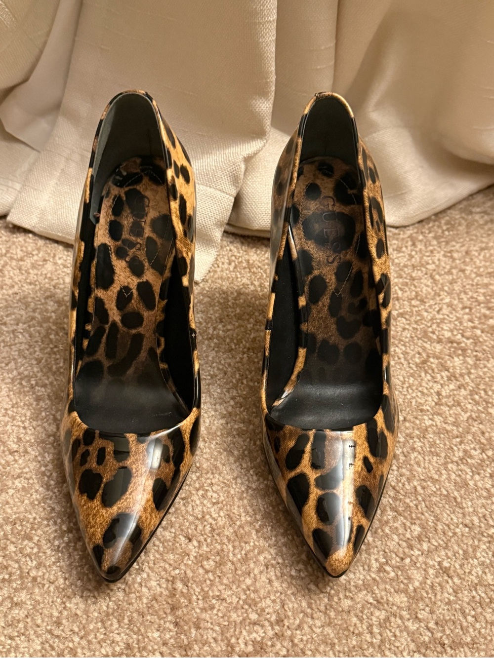 Guess Leopard-Print Pointed-Toe Pumps - Black & Brown